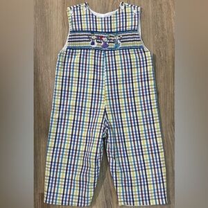 Le Za Me Smocked Snowman Overall Longall Christmas/Holiday-size 18 months